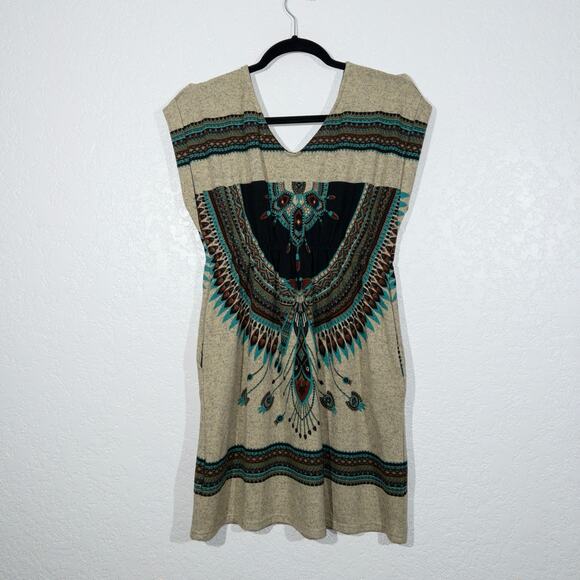 Forever 21 Tan Native‎ American Print A-Line Dress Size Small - Picture 6 of 6